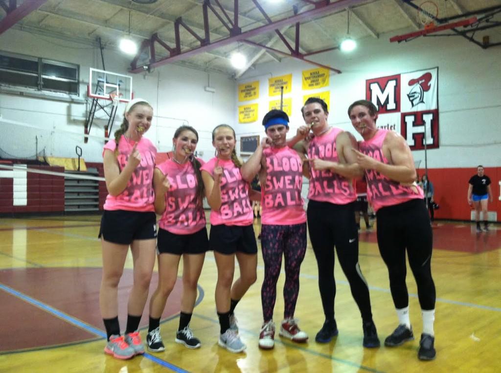 The winning team of the dodgeball bonanza.
