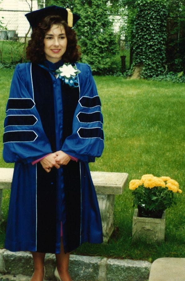 Dr. Doyle receiving her PhD from Seton Hall University