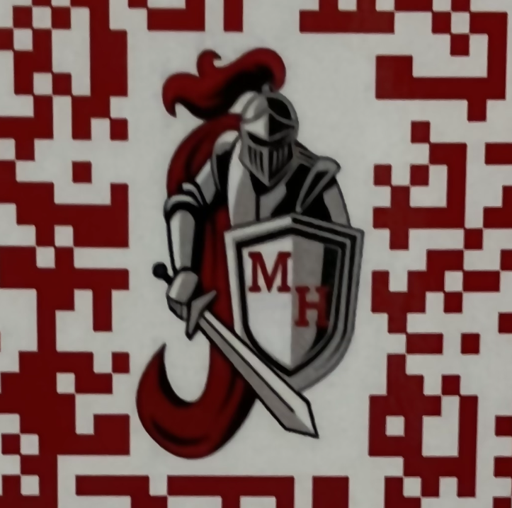 The knighted QR code can be found outside all classrooms.