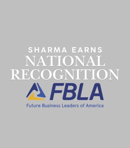 Shreya Sharma National Recognition for FBLA Achievement